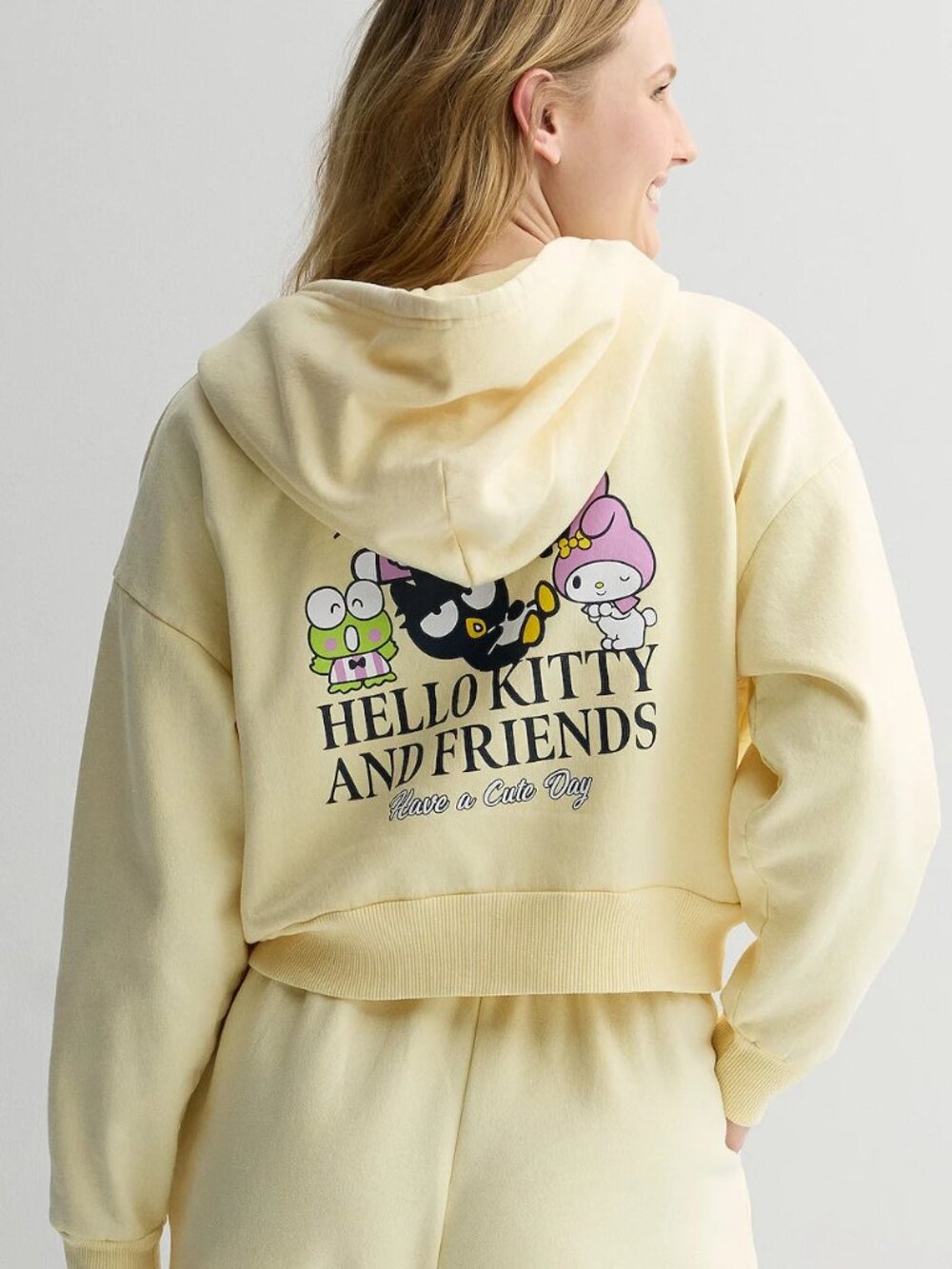 Juniors' Hello Kitty & Friends Long Sleeve Zip Hoodie Size Juniors Large